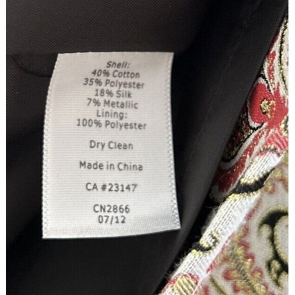 Talbots Skirt Brocade Silk Blend Medallion Career Metallic Cream Pink Size 10 - Picture 4 of 5